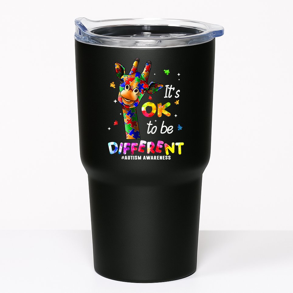 Giraffe Tie Dye Autism Awareness Autism Tumbler