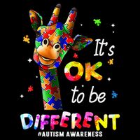 Giraffe Tie Dye Autism Awareness Autism Cooling Performance Long Sleeve Crew