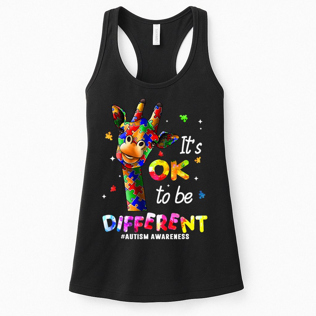 Giraffe Tie Dye Autism Awareness Autism Womens Tank Top