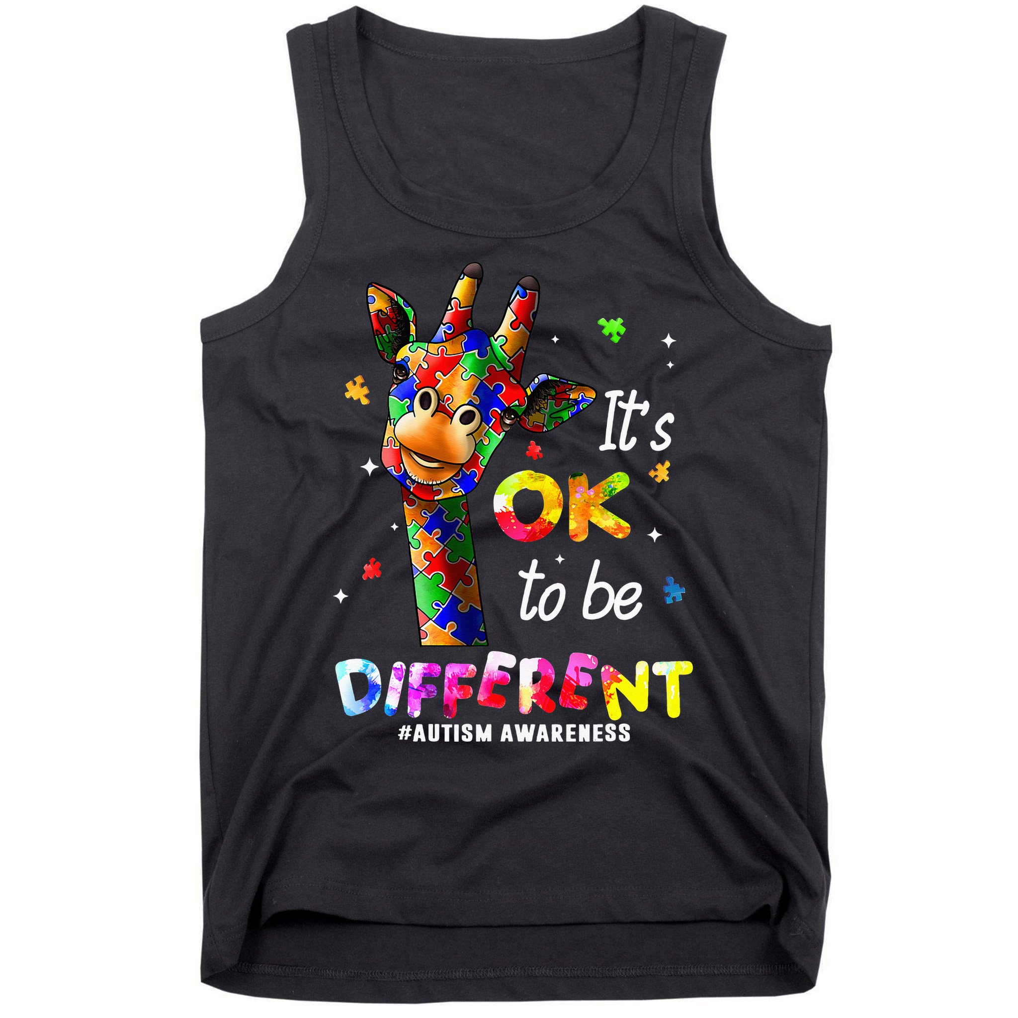 Giraffe Tie Dye Autism Awareness Autism Tank Top