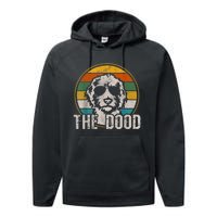 Goldendoodle The Dood Vintage Retro Dog Performance Fleece Hoodie