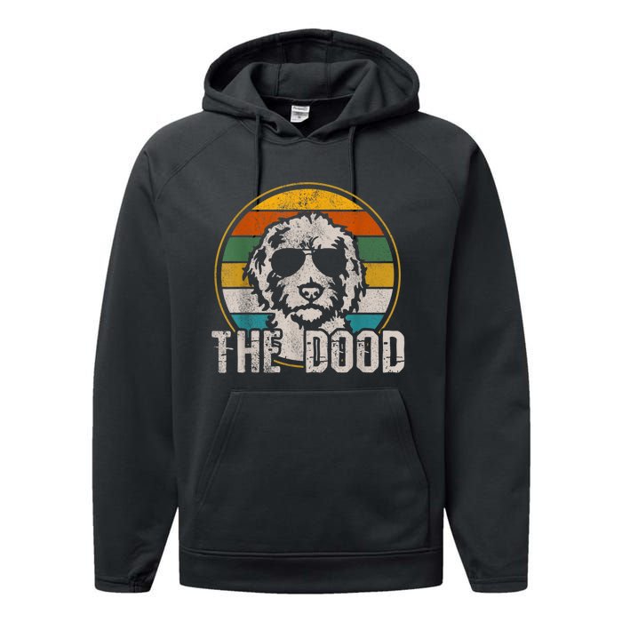 Goldendoodle The Dood Vintage Retro Dog Performance Fleece Hoodie