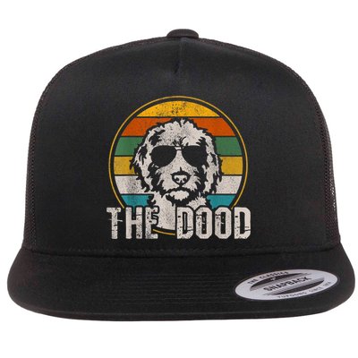 Goldendoodle The Dood Vintage Retro Dog Flat Bill Trucker Hat