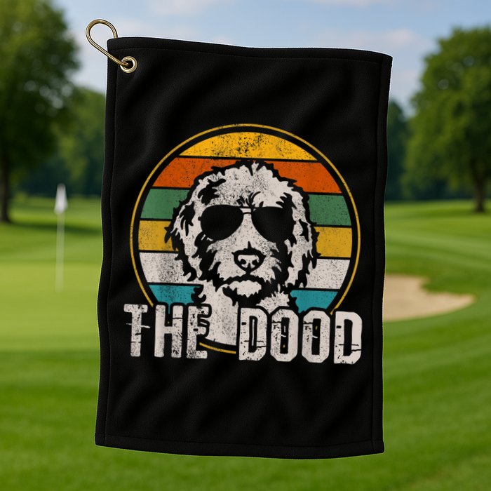 Goldendoodle The Dood Vintage Retro Dog Golf Towel