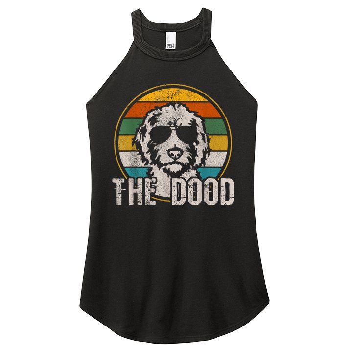Goldendoodle The Dood Vintage Retro Dog Women's Perfect Tri Rocker Tank