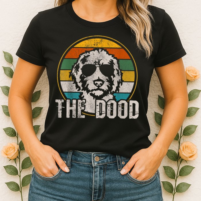 Goldendoodle The Dood Vintage Retro Dog Womens T-Shirt