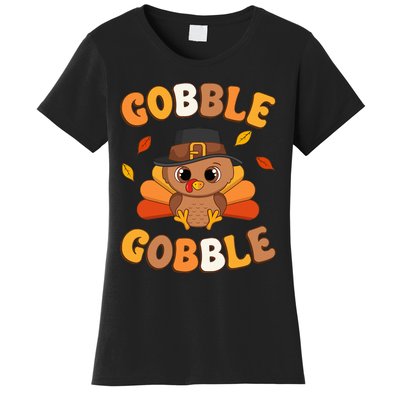 Gobble Turkey Day Happy Thanksgiving Women's T-Shirt