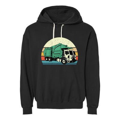 Garbage Truck Dump Trash Collector Recycling Lover Garment-Dyed Fleece Hoodie