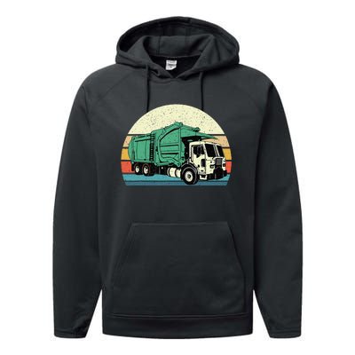 Garbage Truck Dump Trash Collector Recycling Lover Performance Fleece Hoodie