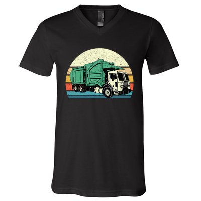 Garbage Truck Dump Trash Collector Recycling Lover V-Neck T-Shirt