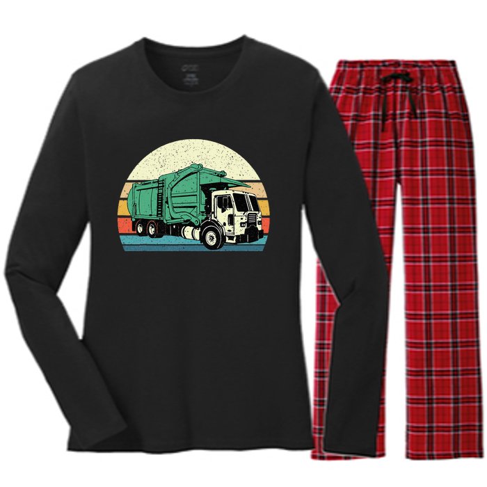 Garbage Truck Dump Trash Collector Recycling Lover Women's Long Sleeve Flannel Pajama Set 