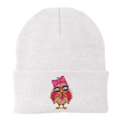 Gobble Turkey Day Happy Thanksgiving Girl Knit Cap Winter Beanie