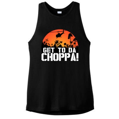 Get To Da Choppa Ladies PosiCharge Tri-Blend Wicking Tank