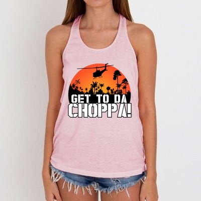 Get To Da Choppa Women's Knotted Racerback Tank