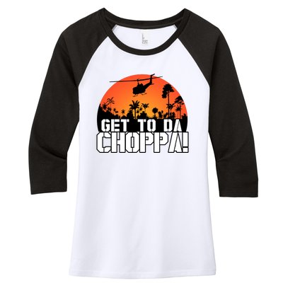 Get To Da Choppa Women's Tri-Blend 3/4-Sleeve Raglan Shirt