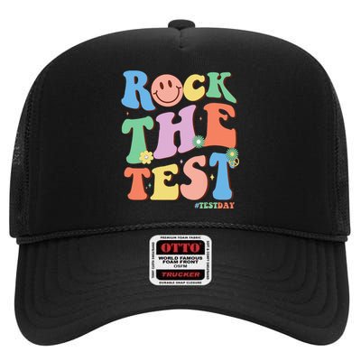 Groovy Test Day Teacher Testing Day Exam End of Year High Crown Mesh Back Trucker Hat