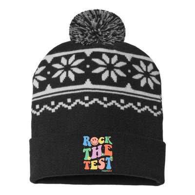 Groovy Test Day Teacher Testing Day Exam End of Year USA-Made Snowflake Beanie