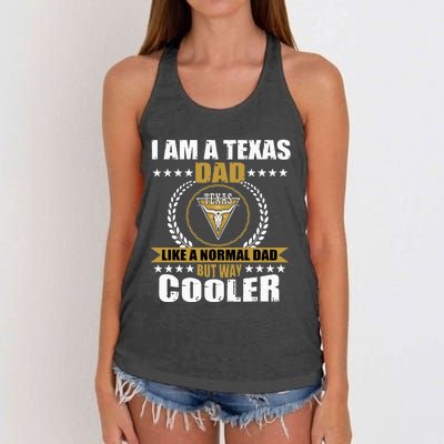 Great Texas Dad Saying Texan Design USA Longhorn Women's Knotted Racerback Tank