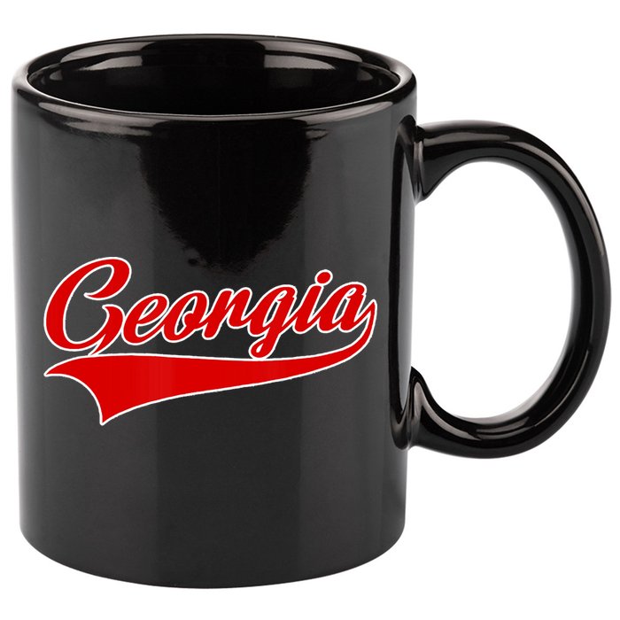 Georgia Throwback Design 11oz C Handle Ceramic Mug