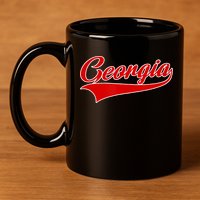 Georgia Throwback Design 11oz C Handle Ceramic Mug