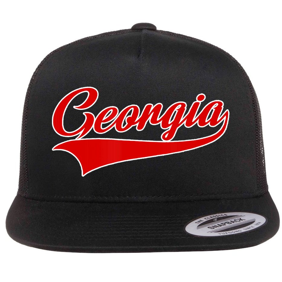 Georgia Throwback Design Flat Bill Trucker Hat