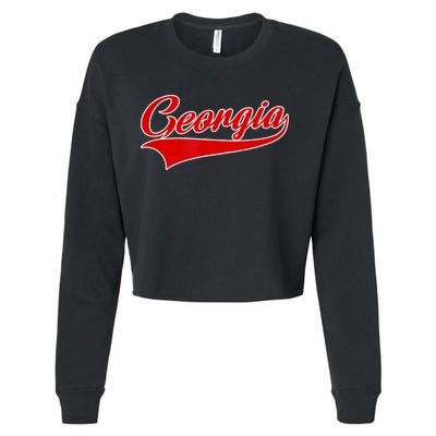 Georgia Throwback Design Cropped Pullover Crew