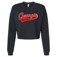 Georgia Throwback Design Cropped Pullover Crew