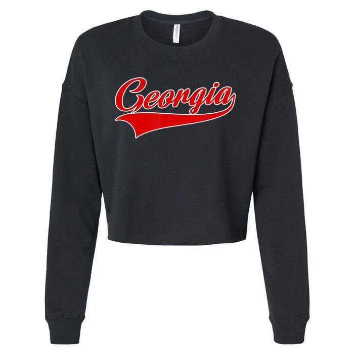 Georgia Throwback Design Cropped Pullover Crew