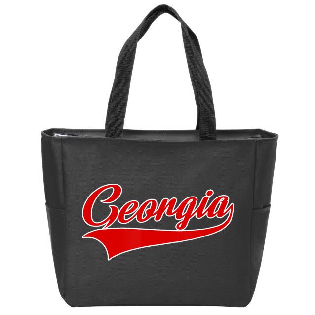 Georgia Throwback Design Zip Tote Bag
