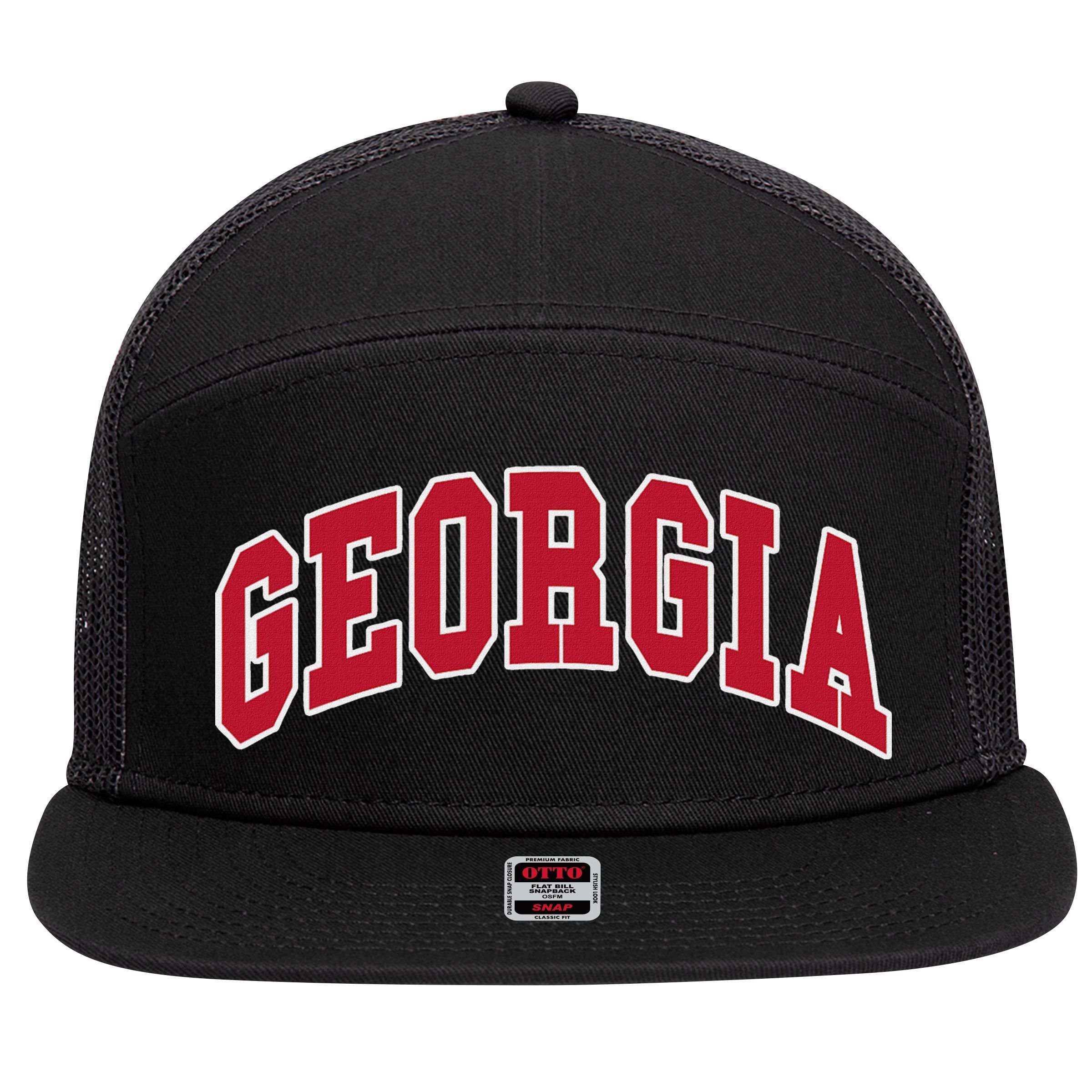 Georgia Throwback Design Classic 7 Panel Mesh Trucker Snapback Hat