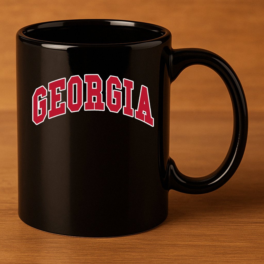 Georgia Throwback Design Classic 11oz C Handle Ceramic Mug