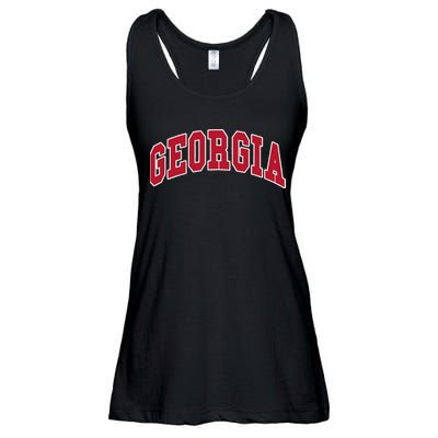 Georgia Throwback Design Classic Ladies Essential Flowy Tank