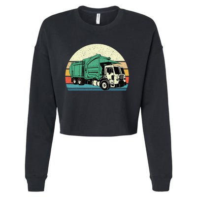 Garbage Truck Dump Trash Collector Recycling Lover Cropped Pullover Crew