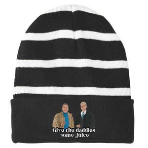 Give The Daddies Some Juice Funny Striped Beanie with Solid Band