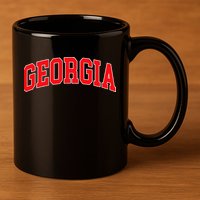 Georgia Throwback Design Classic 11oz C Handle Ceramic Mug