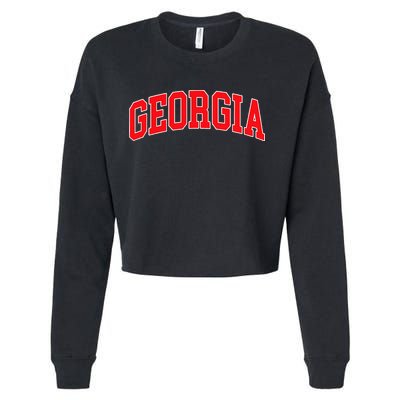 Georgia Throwback Design Classic Cropped Pullover Crew