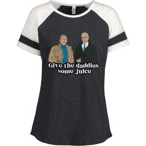 Give The Daddies Some Juice Funny Enza Ladies Jersey Colorblock Tee