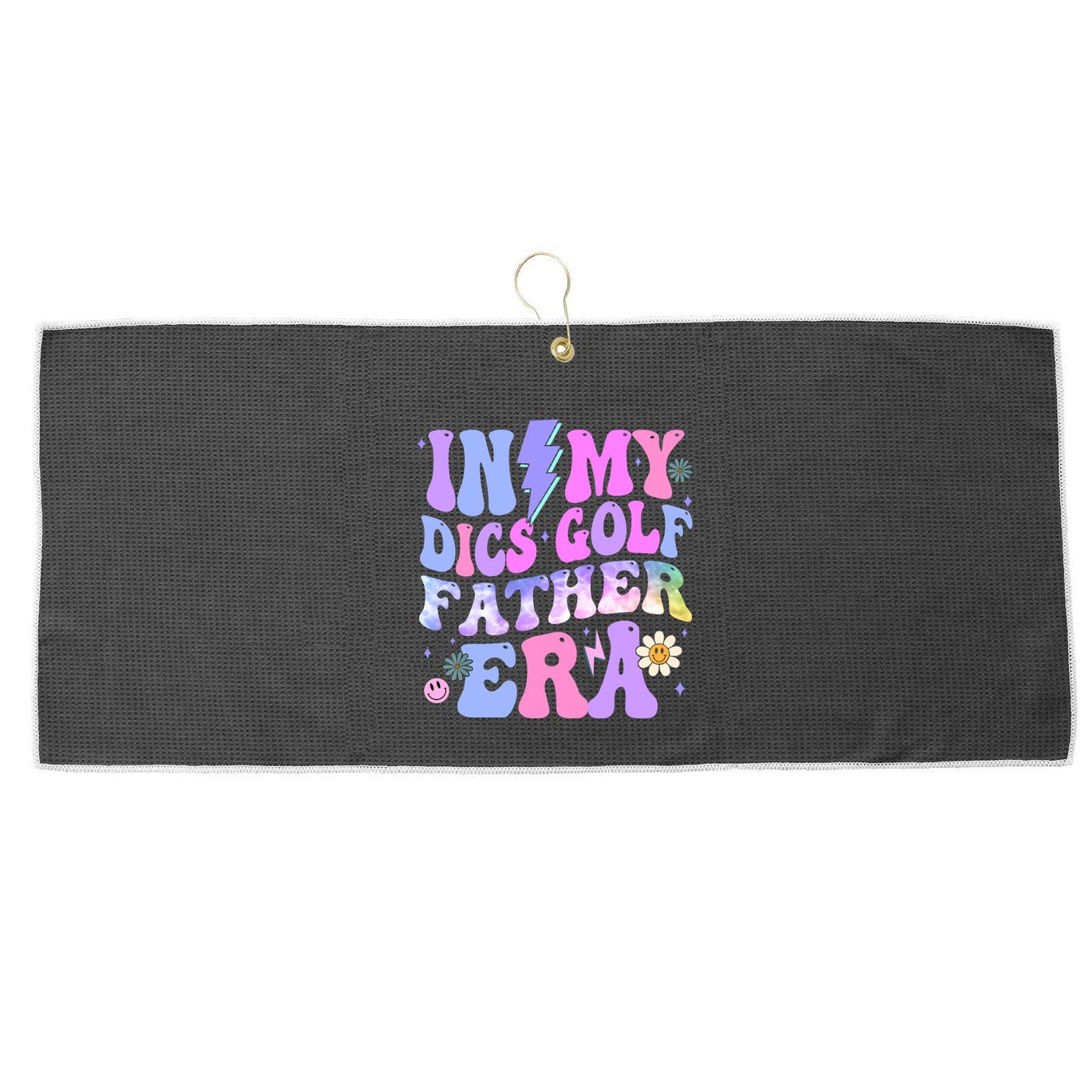 Groovy Tie Dye In My Dics Dics Golf Father Era Gift Large Microfiber Waffle Golf Towel