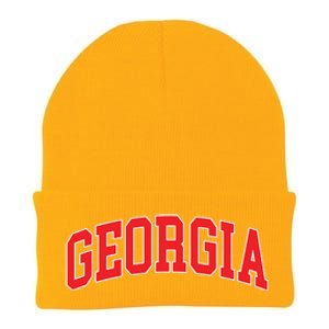 Georgia Throwback Design Classic Knit Cap Winter Beanie