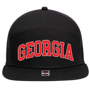 Georgia Throwback Design Classic 7 Panel Mesh Trucker Snapback Hat