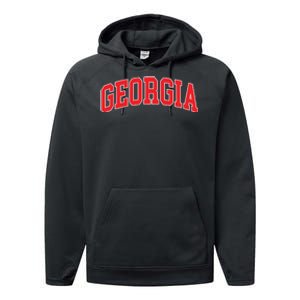 Georgia Throwback Design Classic Performance Fleece Hoodie