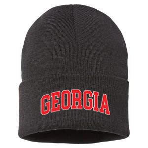 Georgia Throwback Design Classic Sustainable Knit Beanie