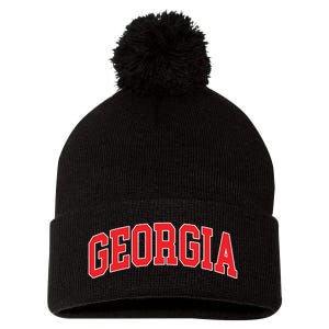 Georgia Throwback Design Classic Pom Pom 12in Knit Beanie