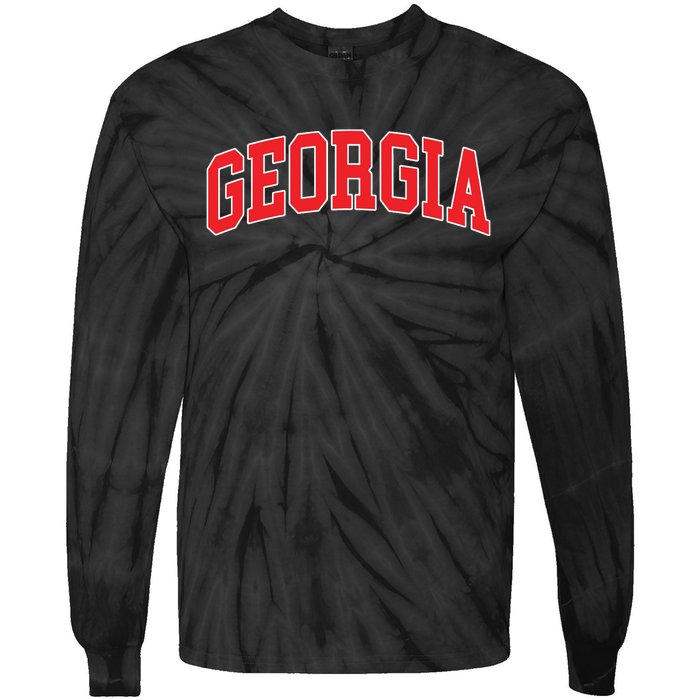 Georgia Throwback Design Classic Tie-Dye Long Sleeve Shirt