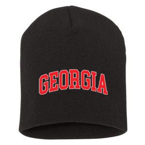 Georgia Throwback Design Classic Short Acrylic Beanie