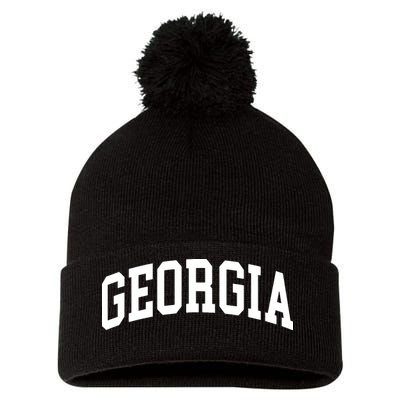 Georgia Throwback Design Classic Pom Pom 12in Knit Beanie