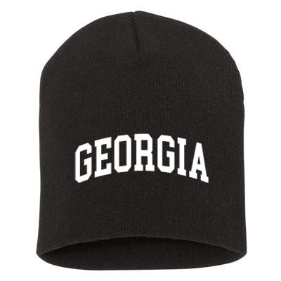 Georgia Throwback Design Classic Short Acrylic Beanie