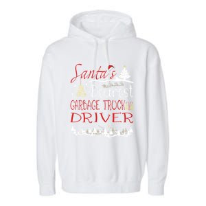 Garbage Truck Driver Xmas Job Cute Christmas Meaningful Gift Garment-Dyed Fleece Hoodie