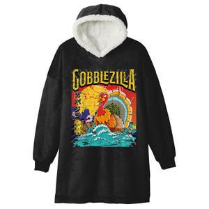 Gobblezilla Turkey Day Thanksgiving Hooded Wearable Blanket