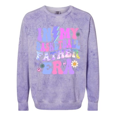 Groovy Tie Dye In My Basketball Father Era Gift Colorblast Crewneck Sweatshirt